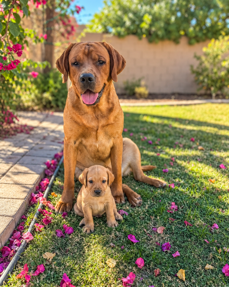 Duke, yellow male Labrador Retriever